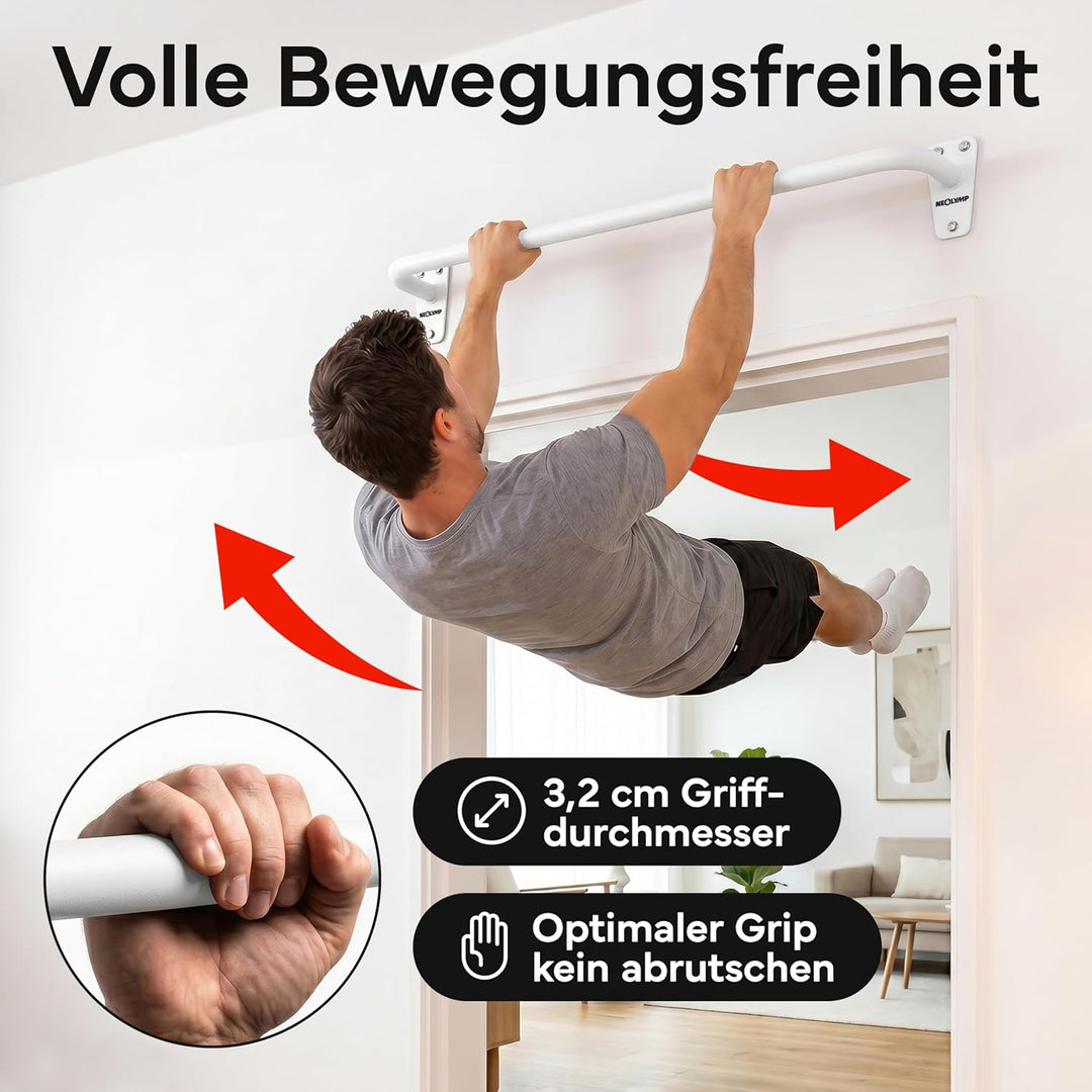 NEOLYMP Klimmzugstange Wandmontage bis 200kg – Stabile Pull Up Bar aus Premium Stahl für Home Gym, O