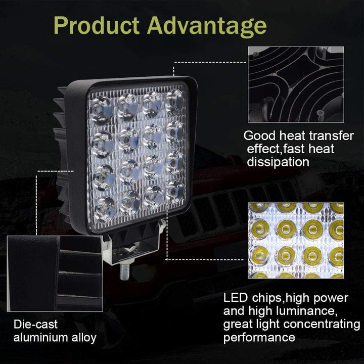 BeiLan Arbeitslichtleiste, LED-Scheinwerfer Auto-Off-Road-Licht Hilfslichter mit 48W LED-Lichtleiste