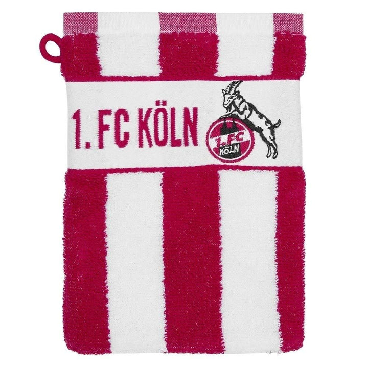1. FC Köln Waschhandschuh Blockstreifen 20 x 15 cm