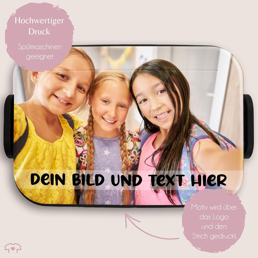 Kinder Bento Box Midi für Mepal Bentobox - Brotbox Dein Bild und Text I Custom Text und Foto Lunchbo