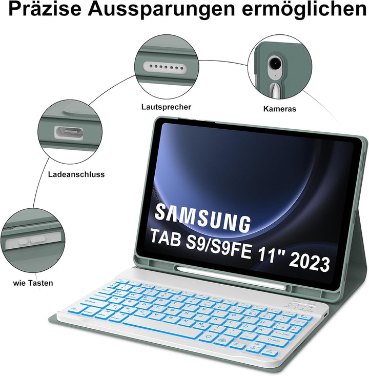 IVEOPPE Tastatur für Samsung Galaxy Tab S9FE/S10FE 10.9", Hülle Tastatur Galaxy Tab S9/S10FE 2025, M