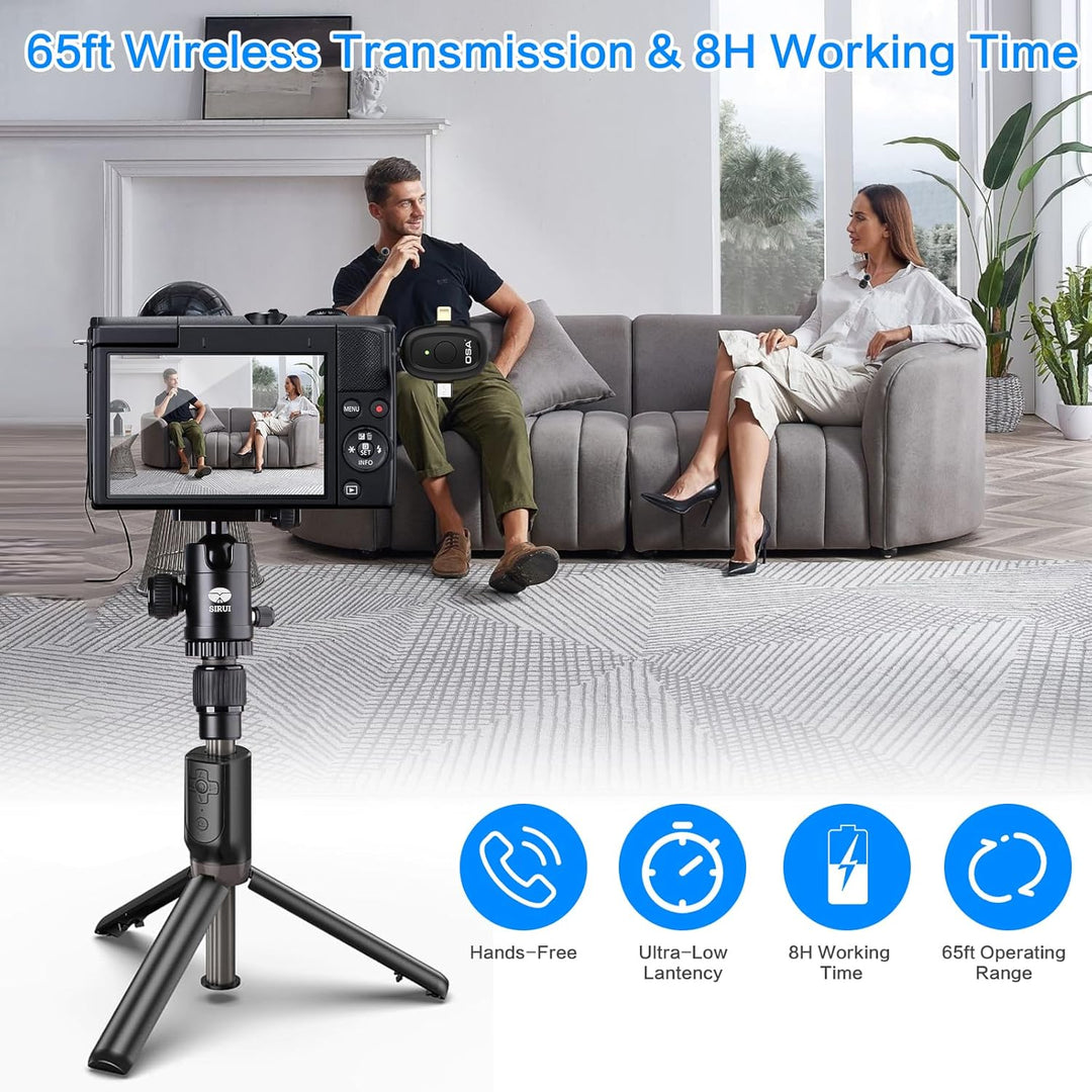 OSA 3 in 1 lavalier mikrofon für Kamera,IOS,Android,und Laptop, 2.4G Ultra Low Delay 8H Lange Arbeit