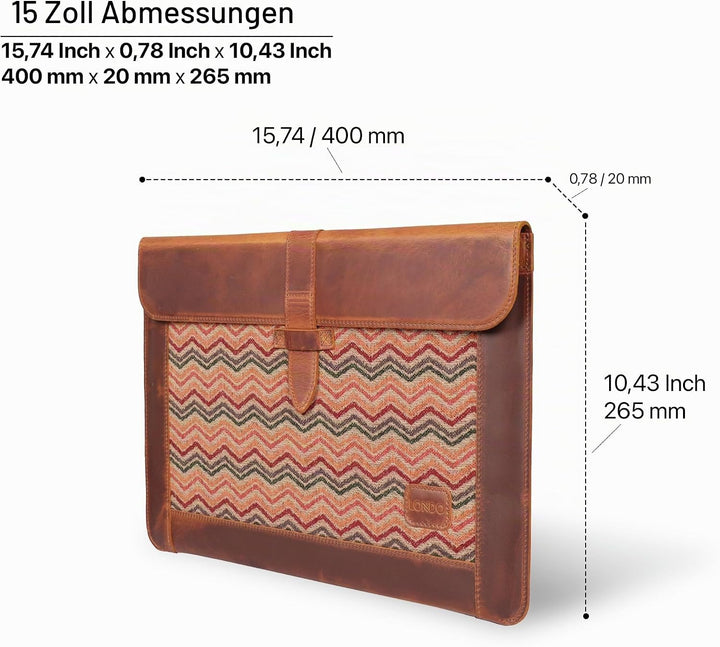 Londo Echtleder Tasche, Hülle für MacBook Pro – 13,3 &amp; 13 Zoll und iPad Pro 12.9 Zoll Kompatibel mit