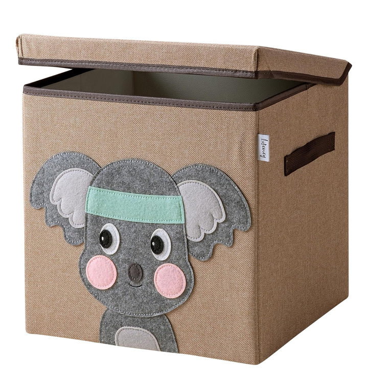Aufbewahrungsbox mit Deckel und Koala I Spielzeugbox mit Tiermotiv passend für Würfelregale I Ordnun