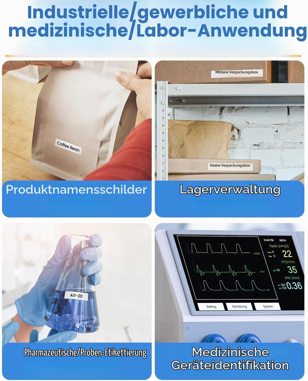 Oozmas TZ Tape 12mm 0.47 White kompatible mit Brother Ptouch Schriftband TZe-231 AZe-231, Laminated