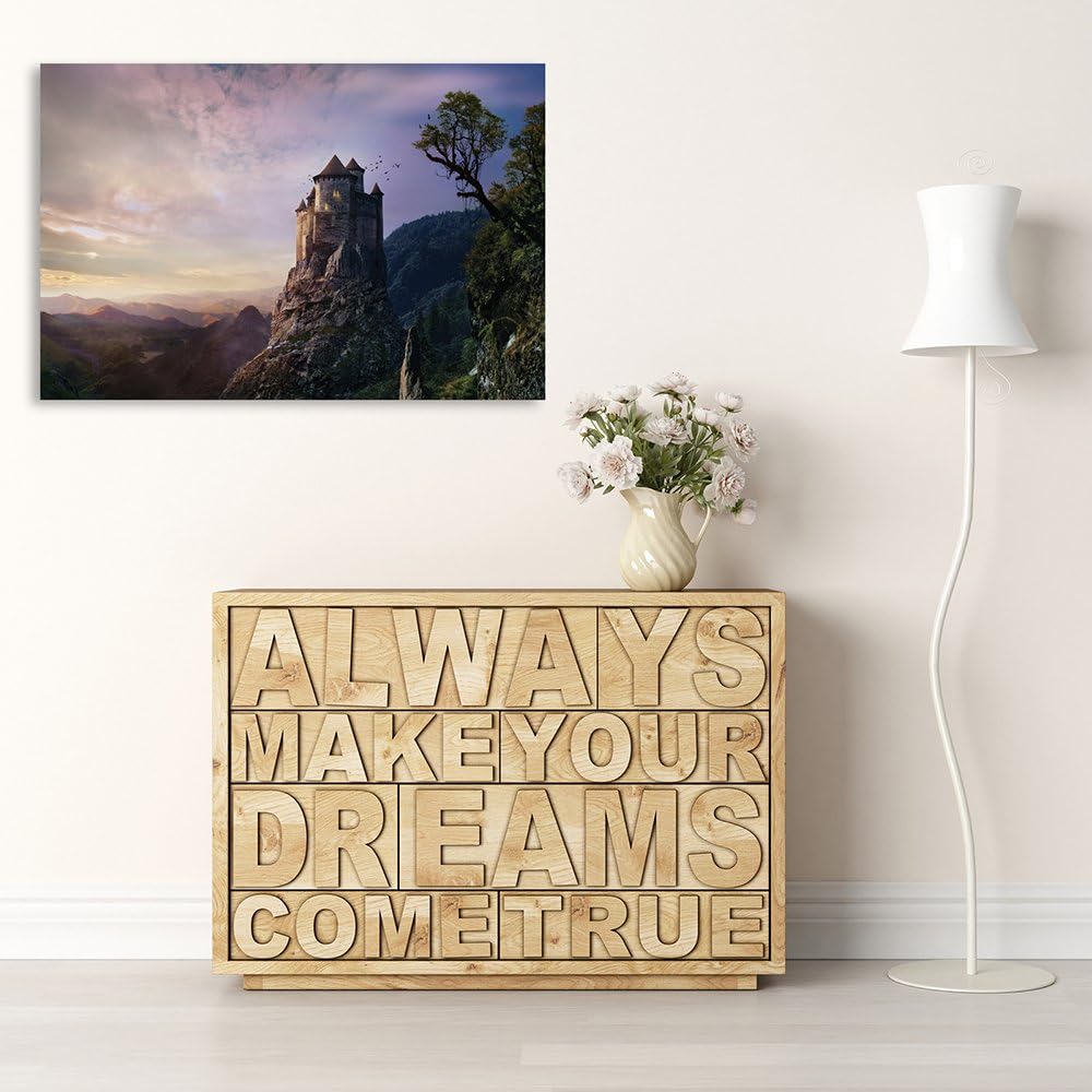 Feeby Frames, Leinwandbild, Bilder, Wand Bild, Wandbilder, Kunstdruck 50x70cm, LANDSCHAFT, BURG, SON