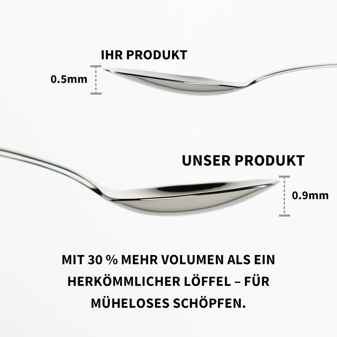 Alata Konrad 18/10 Edelstahl Poliert, Besteck Set 6 Personen, Essbesteck 30 teilig, Monobloc-Messer,