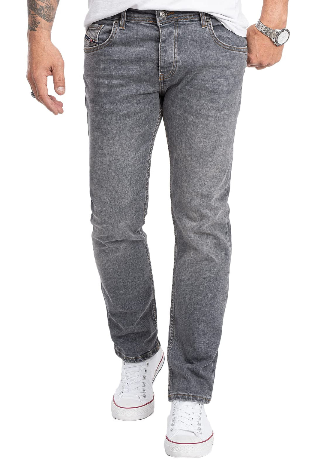 Rock Creek Herren Designer Jeans Denim Blau Hose Herrenjeans RC-2098 W29-W44 29W / 30L Rc-2276-grau,