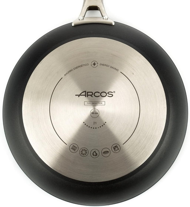 Arcos Serie Samoa | Sarten Antiadherente 26 cm | Aluminio Forjado | Full Induction | Mango Acero Ino
