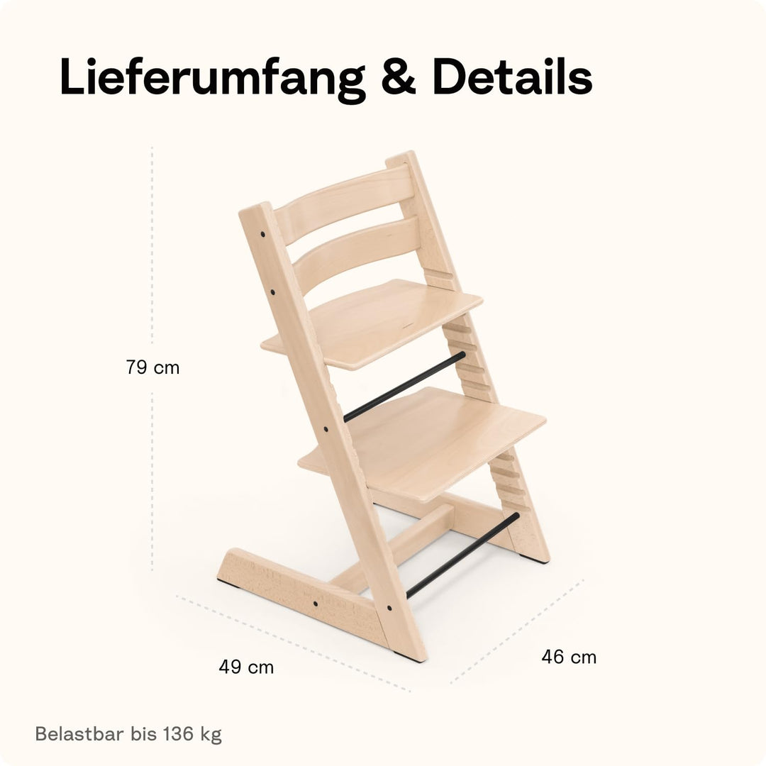 Tripp Trapp Stuhl von Stokke, Warm Brown - Verstellbarer, anpassbarer Stuhl für Kleinkinder, Kinder