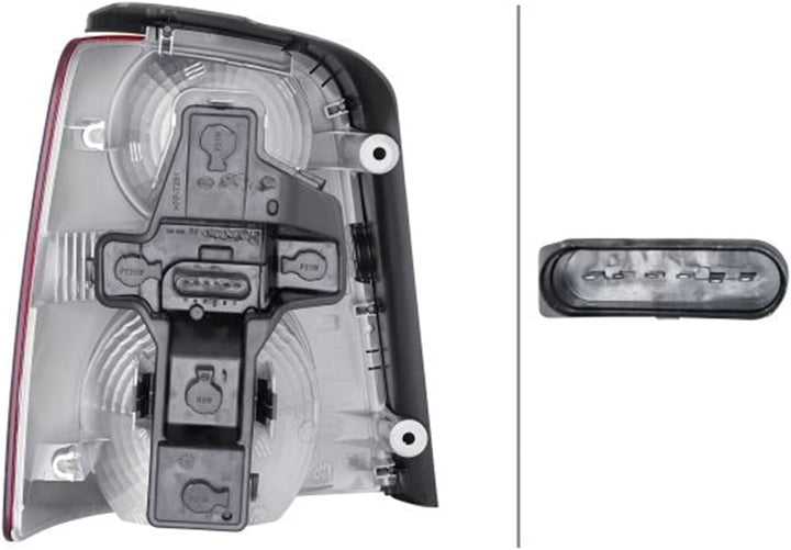 HELLA 2SK 009 477-061 Heckleuchte - Glühlampe - glasklar/rot - rechts - für u.a. VW Touran (1T1, 1T2