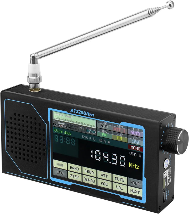Kurzwellenempfänger ATS25 Ultra SDR Mehrband Radio mit 4-Zoll Touchscreen Tragbarer Weltempfänger Un