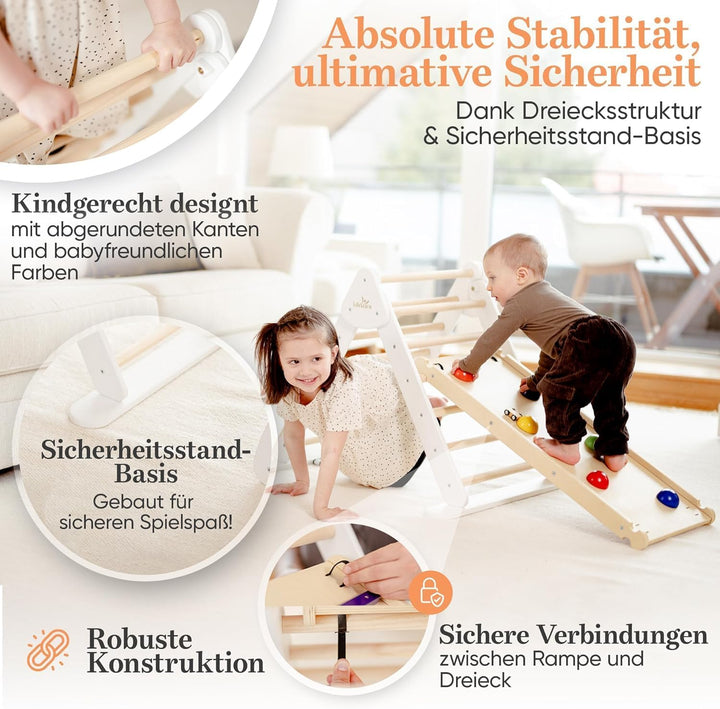 Lululearn® Kletterdreieck [Ultra-SICHER] - Ideal als Klettergerüst Indoor & Outdoor Spielzeug - Klet