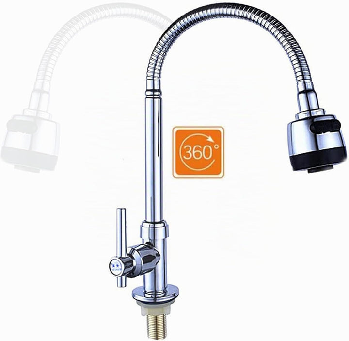 Wasserhahn Küche, Wasserhahn Kaltwasser mit 60cm Anschlussschlauch, Waschbecken Armaturen, Küche Spü