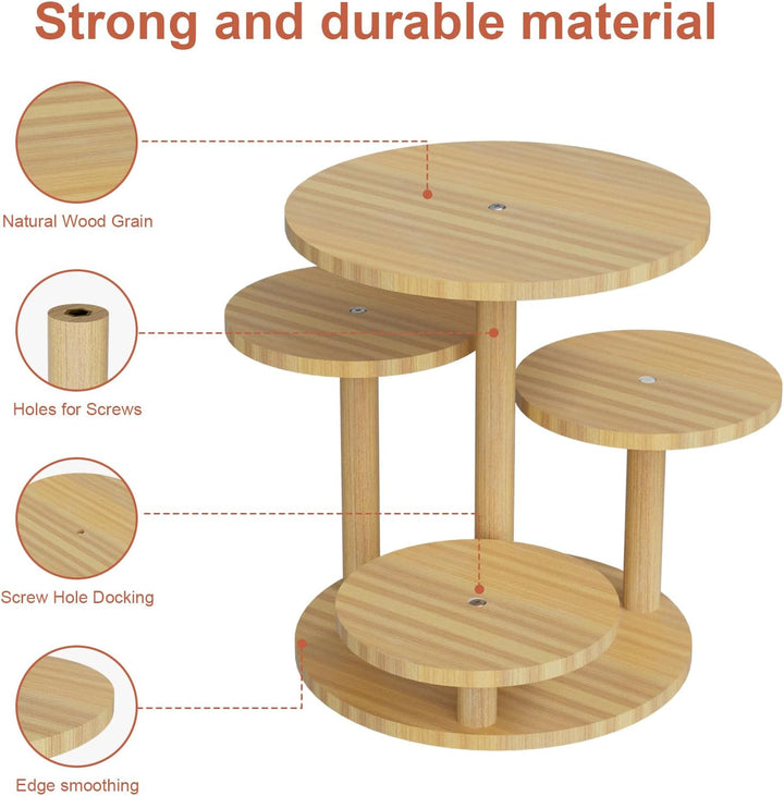 Cupcake Ständer 4-Stöckiger Dessertständer für 30 Cupcakes, Runder Holzturm-Display, Premium-Halter,