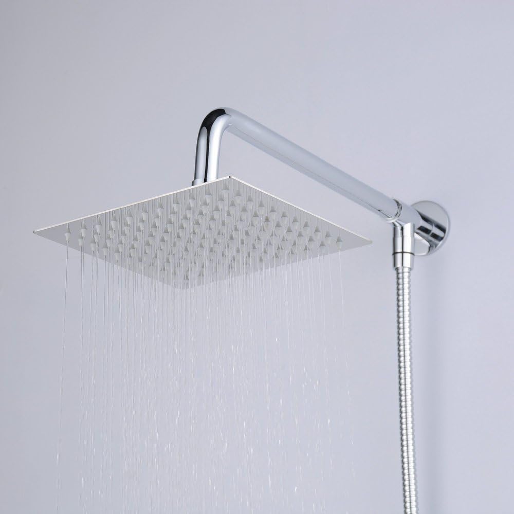 Hiendure®8 inch Quadratische Luxus Regendusche Einbauduschköpfe Edelstahl Duschkopf aus Edelstahl Sp