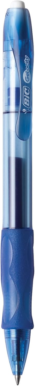 BIC Velocity Retractable Gel Pen, Refillable, Medium Point (0.7 mm), Blue, 12 Pens by Corporation 12