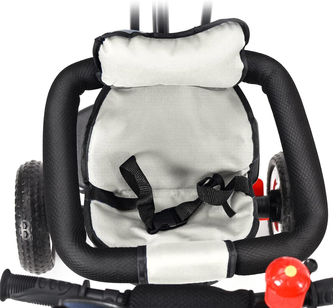 Dreirad 4 in 1 Aveo, Kinderdreirad, Jogger mit Zubehör, Klappbar, Dachfenster, Lenker, Unplattbar-Rä