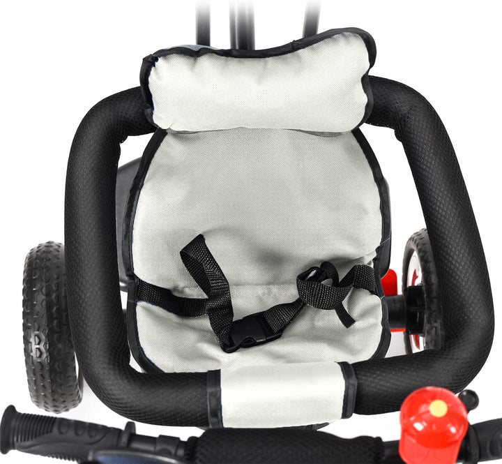 Dreirad 4 in 1 Aveo, Kinderdreirad, Jogger mit Zubehör, Klappbar, Dachfenster, Lenker, Unplattbar-Rä
