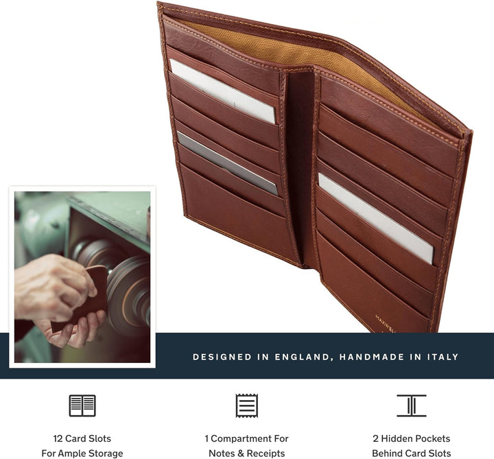 Maxwell Scott - Personalisierte Luxuriöse grosse Brieftasche aus Leder für Herren - Handgefertigt au