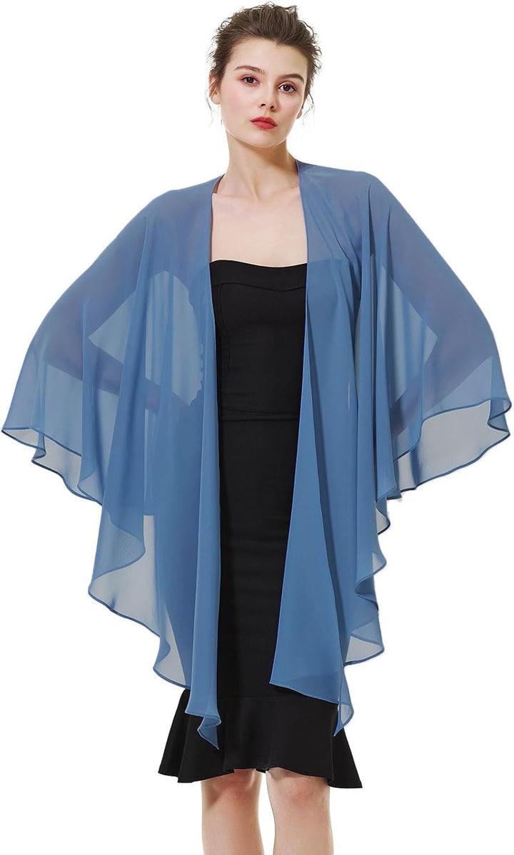 BEAUTELICATE Damen Chiffon Schal Stola Elegante Bolero Leichter Sommerjacke Braut Schal für Brautkle