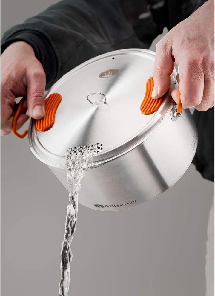 GSI Outdoors Stainless Steel Base Camper - 3 Pieces Cookset Einheitsgrösse, Einheitsgröße