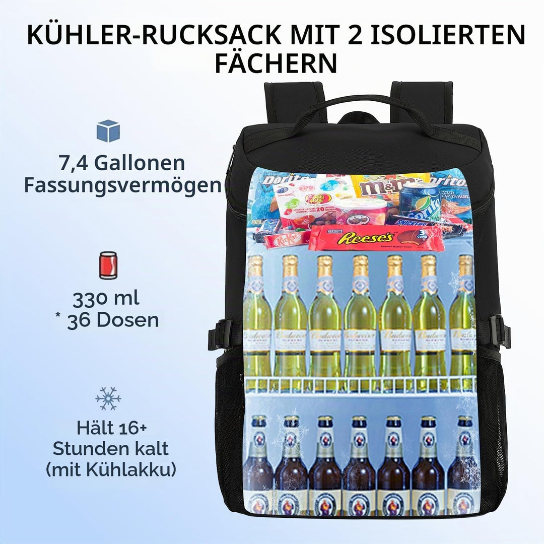 Kalesi Kühlrucksack 36 Dosen Leichter Isolierter Rucksack Kühler Auslaufsicher Reise Camping Mittage