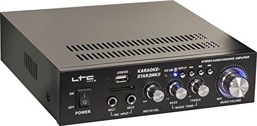 LTC - KARAOKE-STAR2MKII - Karaoke-Kit mit Verstärker, 2 kabelgebundenen Mikrofonen und 2 x 50W Lauts