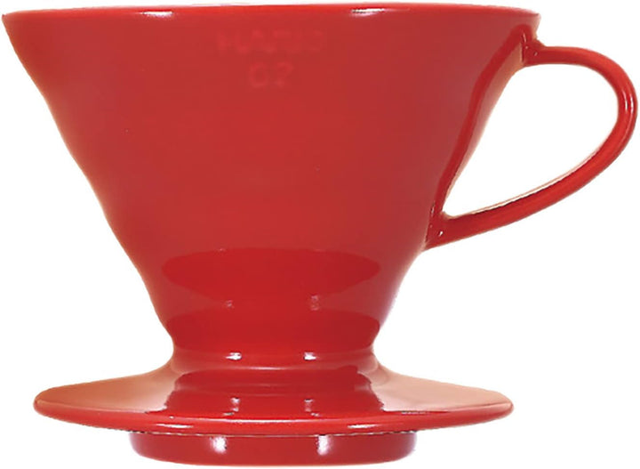 Hario VDCR-02R V60 02 Kaffee-Tropfer Keramik rot Kaffee-Tropfer für 1-4 Tassen Rot/Ausflug, Einfarbi