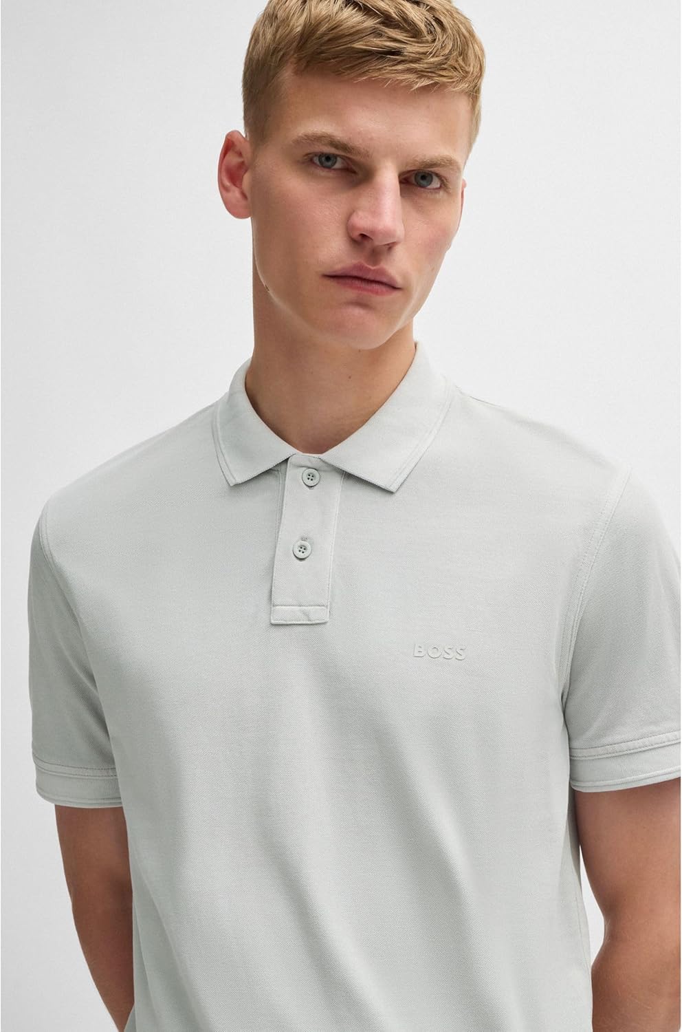 BOSS Herren Prime Polohemd S Silver 043, S Silver 043