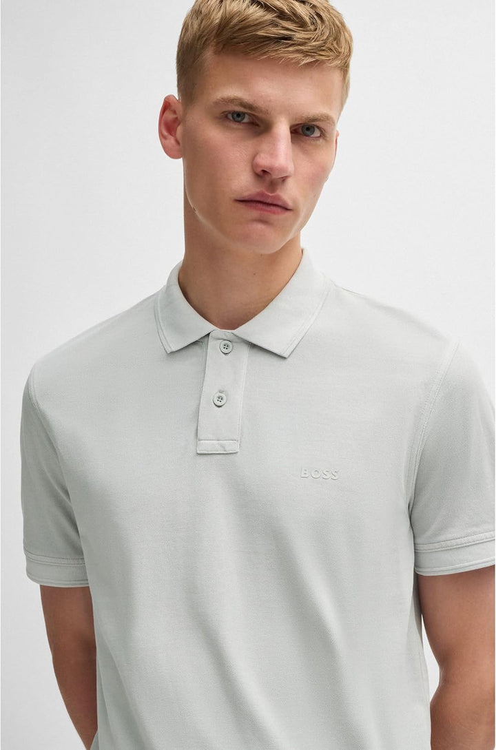 BOSS Herren Prime Polohemd S Silver 043, S Silver 043
