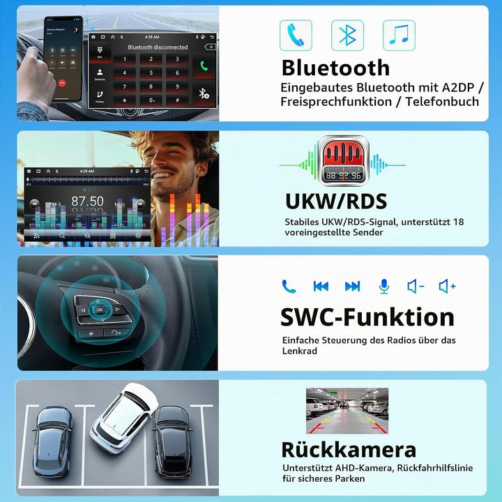 2+64G Autoradio für VW Golf Tiguan Touran Passat Polo Skoda Caddy Seat mit Kabellosem Carplay/Androi