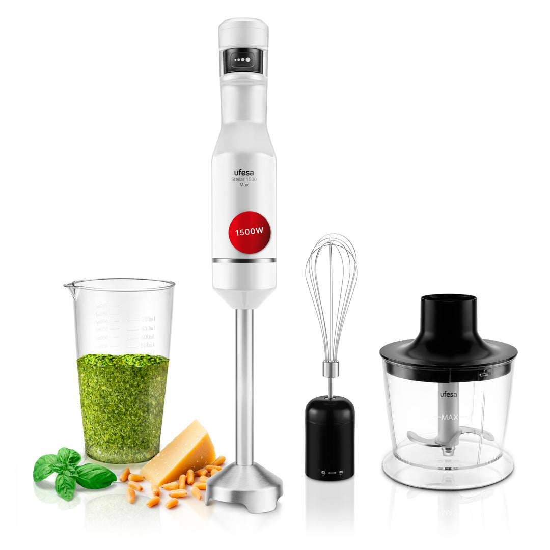 Ufesa Stabmixer Stellar Max TouchSpeed 1500W, Digitalanzeige, Variable Touch-Geschwindigkeit, 4 Hoch