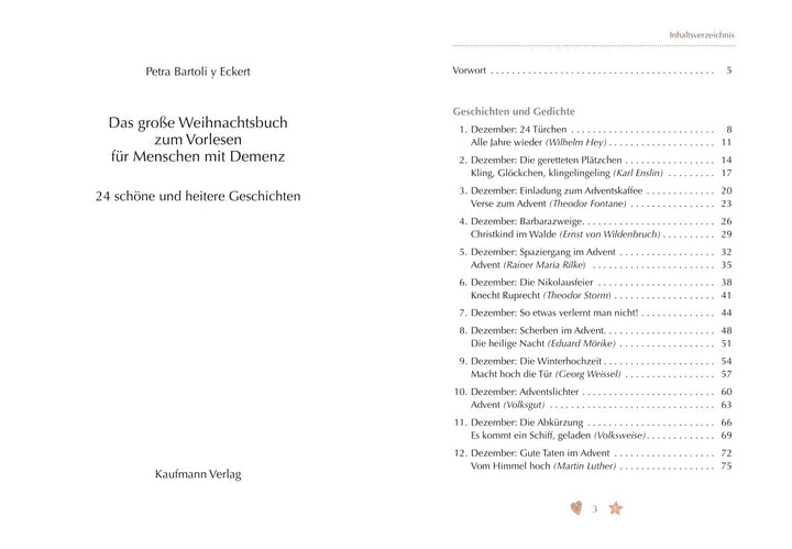 Das grosse Weihnachtsbuch zum Vorlesen für Menschen mit Demenz: 24 schöne und heitere Geschichten, K