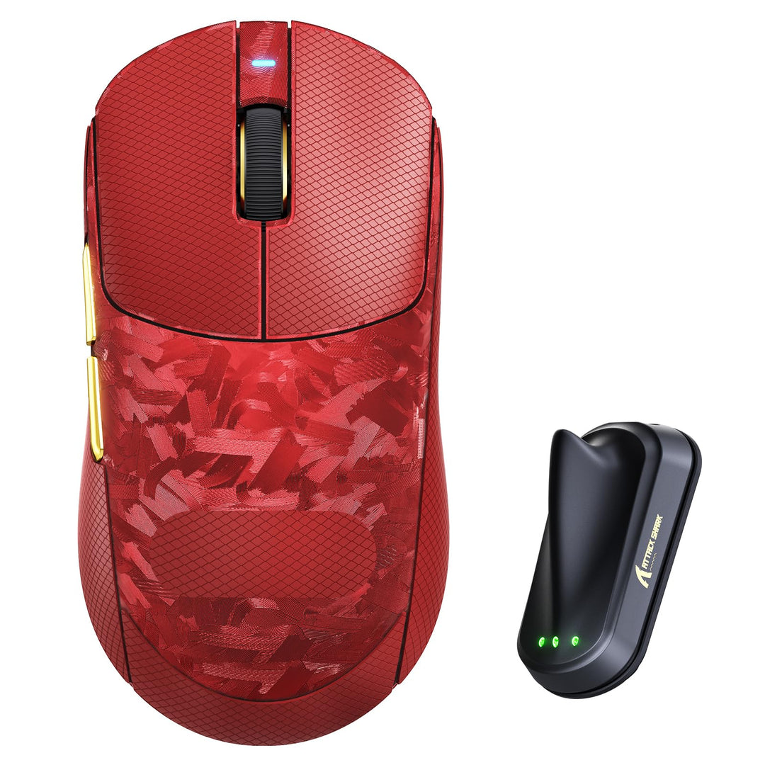 ATTACK SHARK RS3 Ultra Kabellose Gaming Maus, PAW3955MAX Sensor, Nordic 54L15 Chip, Kohlefaser, 8K P