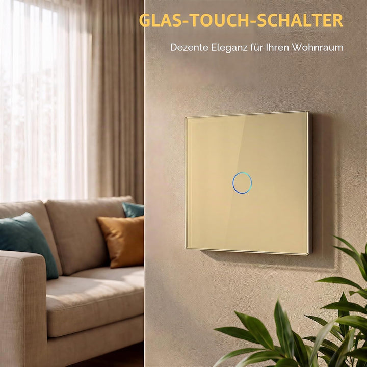 BSEED Touch Lichtschalter Glas Berührung Wandlichtschalter Standard 110V - 240V Gehärtete Kristallpl