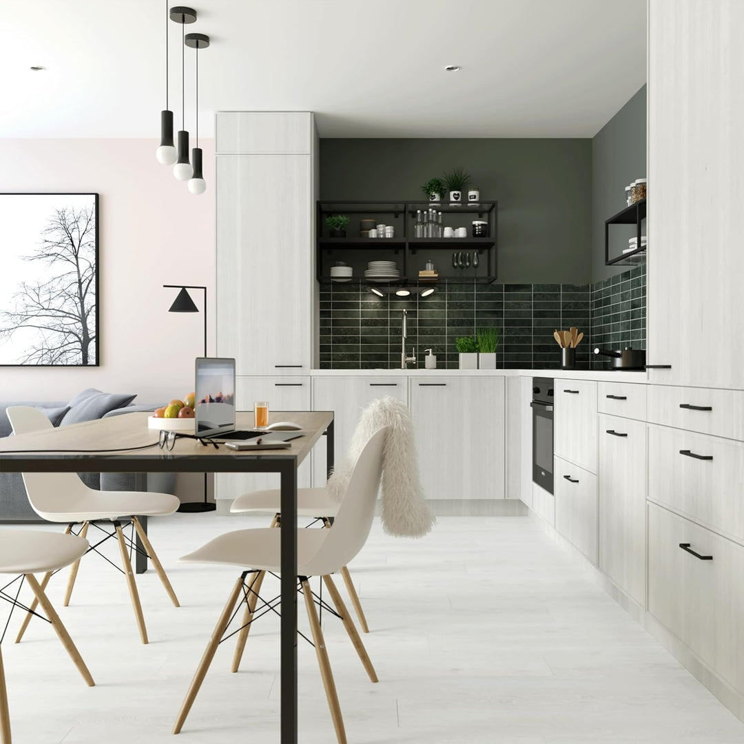 ARTENS - PVC Bodenbelag - Click Vinyl-Dielen BODIL - Vinylboden - FORTE - Holzeffekt - Weiss - L.122