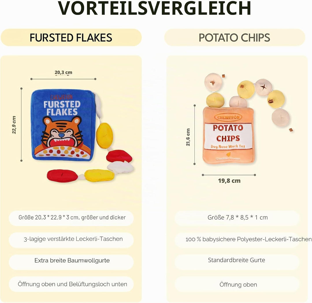 CHEWFFON Interaktives Hundespielzeug, Bereicherung Schnüffel-Knister-Leckerli-Puzzle-Spielzeug Gegen