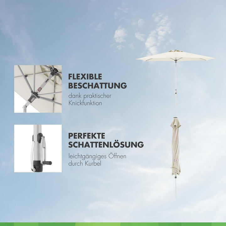 doppler Sonnenschirm AluPro Neo Kurbel 305cm I 6-eckiger Sonnenschirm für Balkon & Terrasse I Schirm