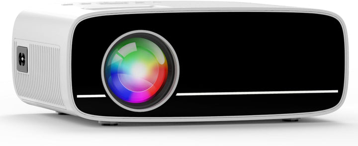 Mini Beamer mit Bluetooth, AKATUO Mini Projektor Full HD 1080P, 200” Display Tragbar LCD Heimkino/Ou