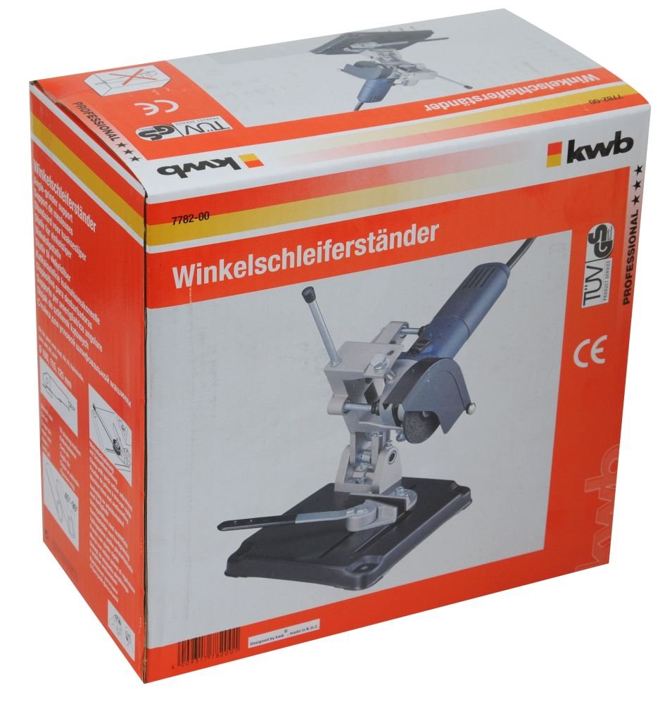 kwb Winkelschleifständer fürs präzise Arbeiten mit einem handelsüblichen Einhand-Winkelschleifer Ø11