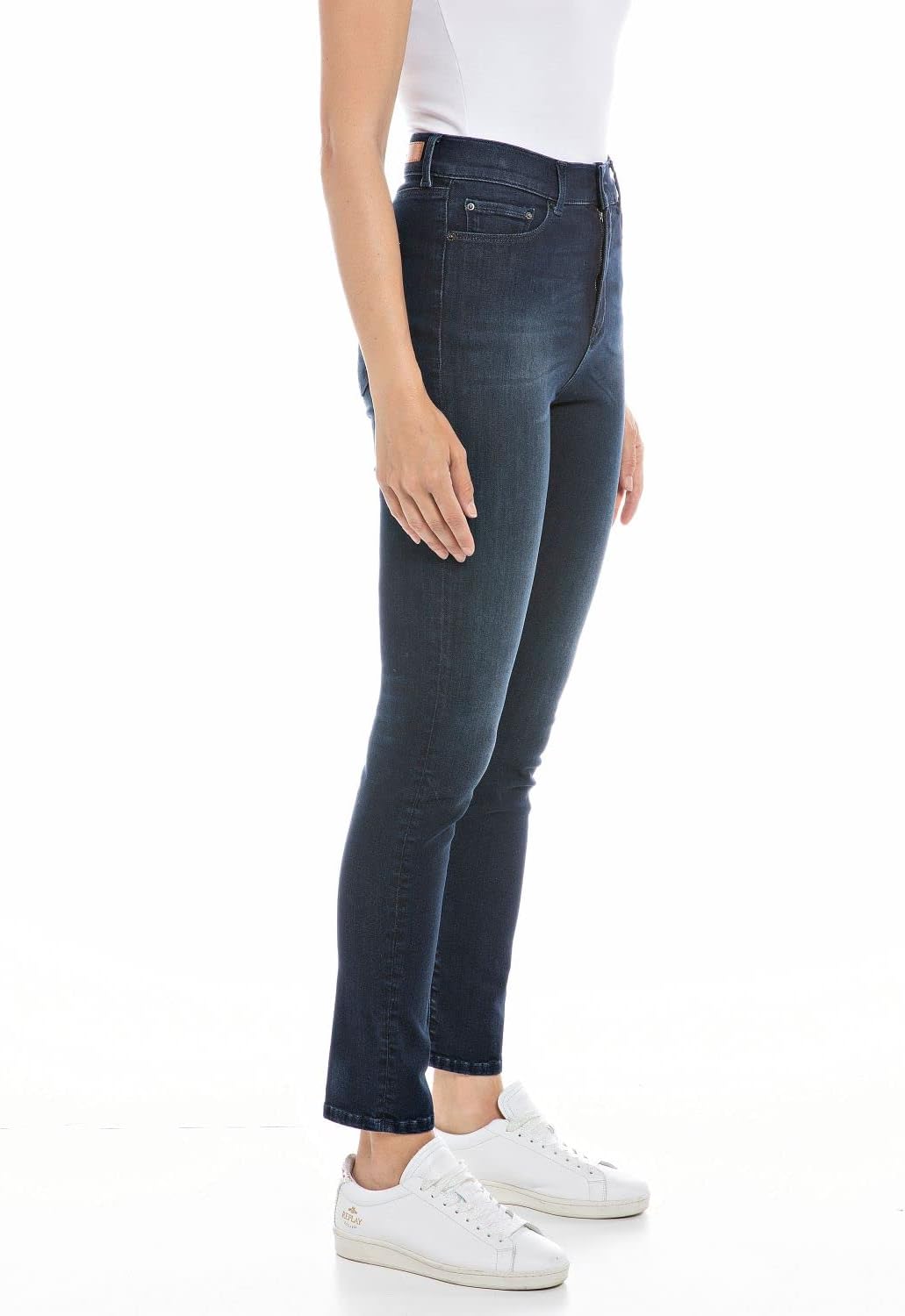 Replay Damen Jeans Mjla Slim-Fit mit Power Stretch 25W / 30L Dark Blue 007, 25W / 30L Dark Blue 007