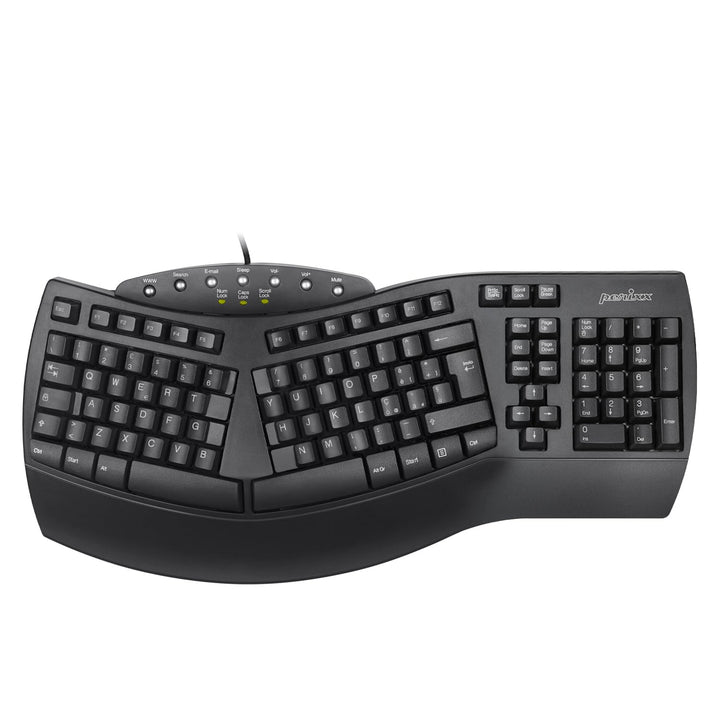 Perixx PERIBOARD-512 Ergonomische Split-Tastatur, USB, unterteiltes Design, mit 7 Multimedia-Tasten