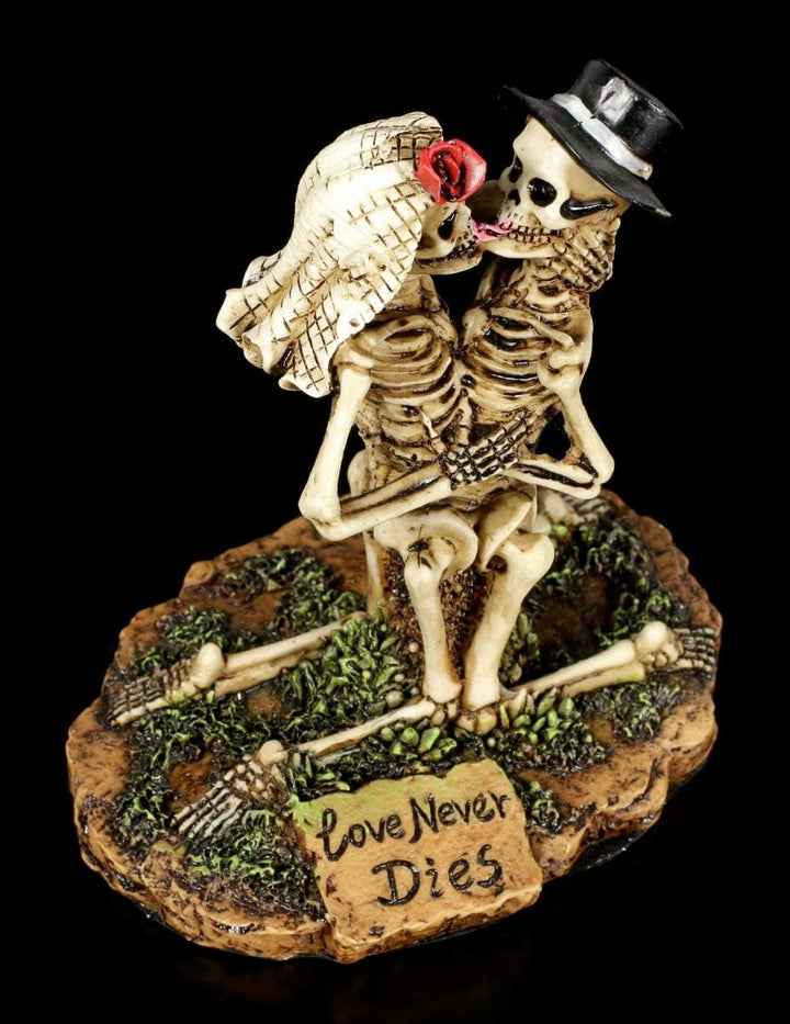 kniendes Skelett Gothic-Brautpaar Figur - Love Never Dies | kniendes Skelett Gothic-Brautpaar Figur