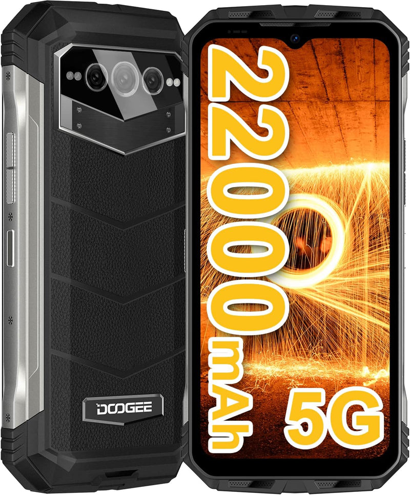 DOOGEE VMAX 5G Outdoor Handy ohne Vertrag, 20GB+256GB Dimensity 1080, 22000mAh Grosser Akku, 108MP K