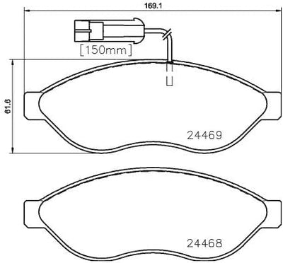 HELLA PAGID 8DB 355 020-661 Bremsbelagsatz - T2265 - Dicke/Stärke: 19mm - Bremssystem: Brembo - mit