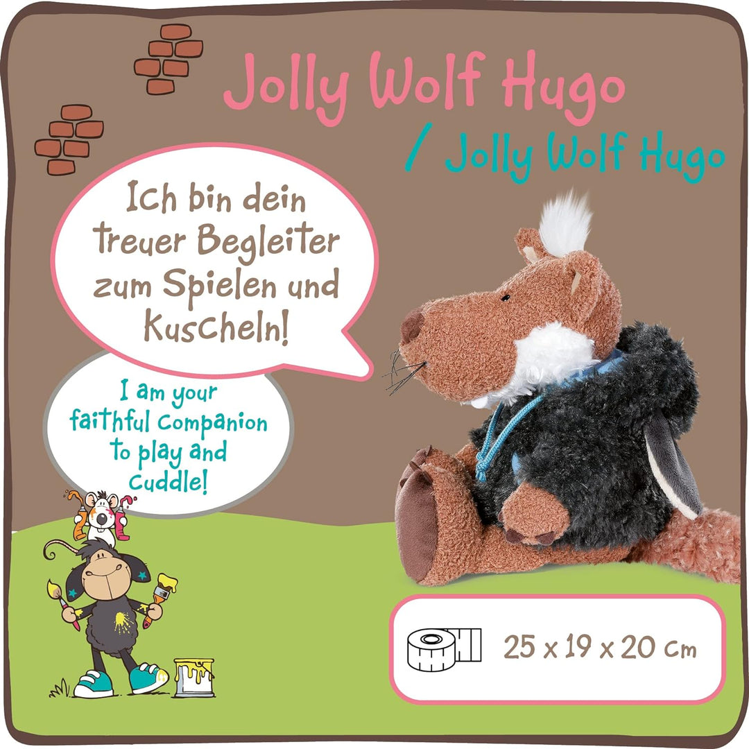 NICI Kuscheltier Wolf Jolly Hugo sitzend 25 cm I Plüschtier für Mädchen, Jungen & Babys I Flauschige