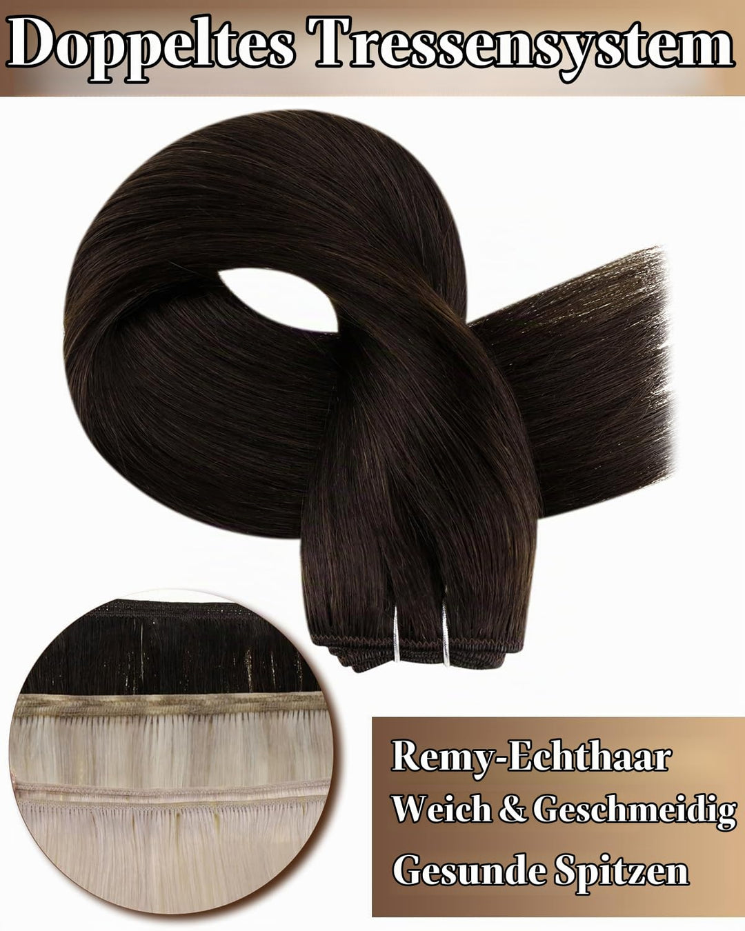 Hetto Braun Echthaar Tressen Extensions Remy Tressen Echthaar Extensions Naturlich Tressen Echthaar