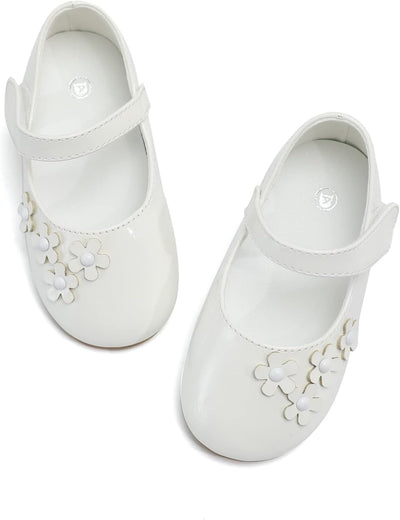 DADAWEN Mädchen Mary Jane Halbschuhe Prinzessin Ballerinas 21 EU Weiss, 21 EU Weiss