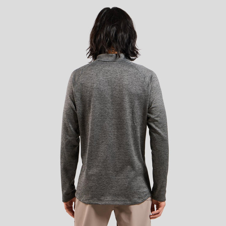 Odlo Herren FLI Half Zip Longsleeve S Dark Grey Melange, S Dark Grey Melange